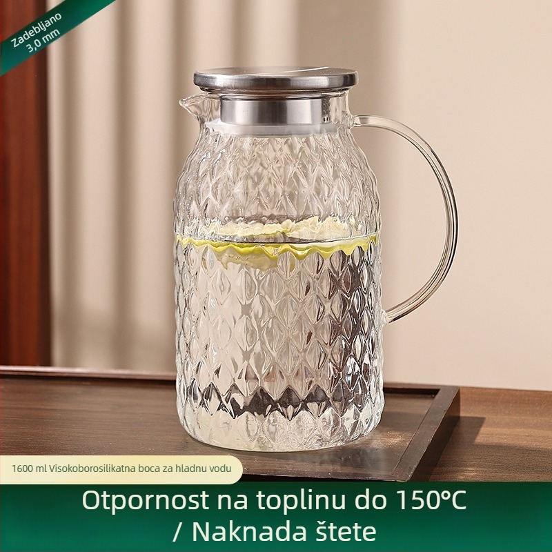 Stakleni set kanica i čaša za studenu vodu, velika kapaciteta, otporna na visoke temperature, japanski stil