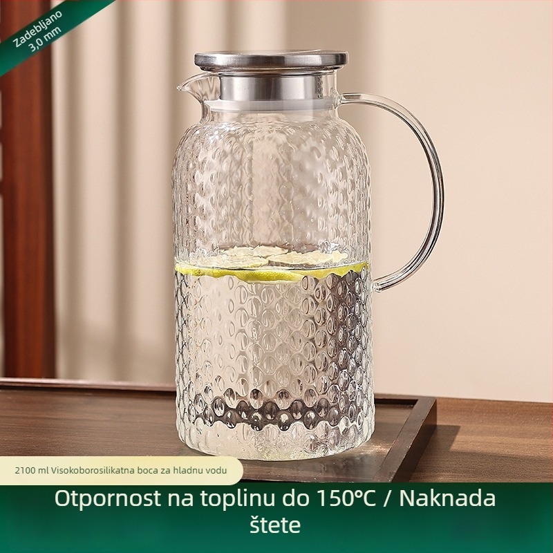 Stakleni set kanica i čaša za studenu vodu, velika kapaciteta, otporna na visoke temperature, japanski stil