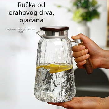 Set od 5 staklenih karafa za hladnu vodu za kućnu upotrebu, s velikim kapacitetom i otpornošću na visoke temperature, set za hladno maceriranje