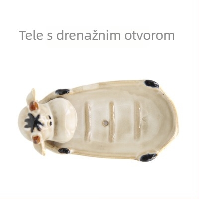 Keramička posuda za sapun s motivom životinje, europskog stila, odvodnja, dvostruki sloj