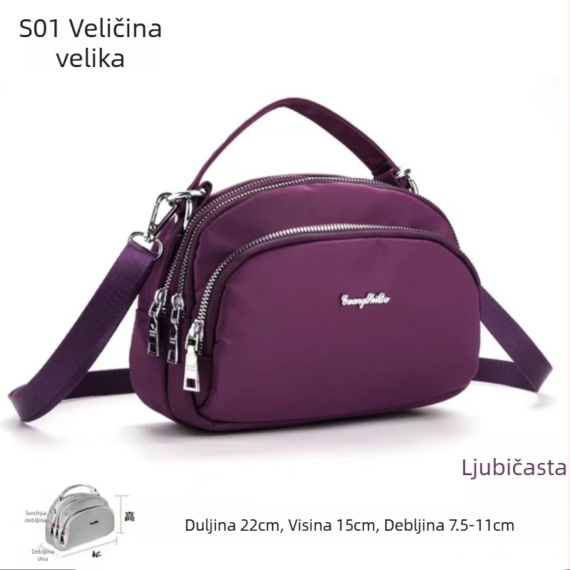 S04 Guangshida žena mala crossbody torba, vodootporna Oxford platna, kvadratnog oblika, poslovna torba s džepom za novčanik