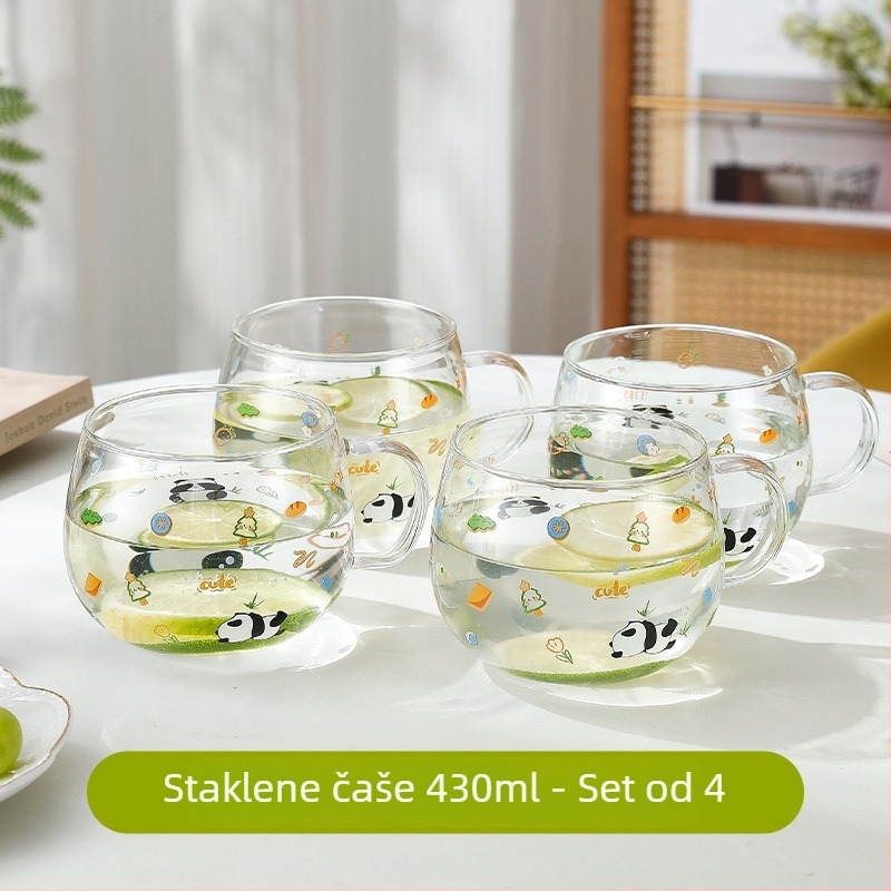 Kanta za sok od borosilikatnog stakla i set čaša za hladnu vodu, otporan na visoke temperature, velikog kapaciteta za kućnu upotrebu.