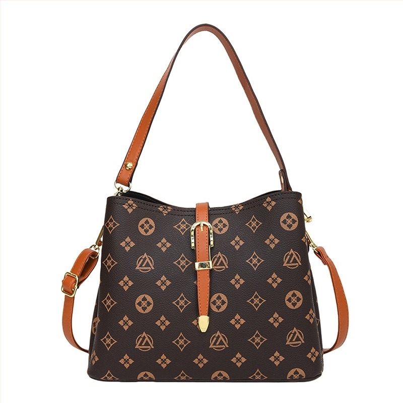 Ženska PU bucket torba, velika kapaciteta, retro stil, srednja veličina, nošenje preko ramena ili crossbody