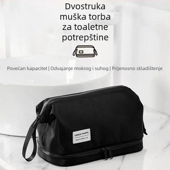 Muški putni set za toaletne potrepštine s odjeljkom za suho i mokro, prijenosna kozmetička torbica