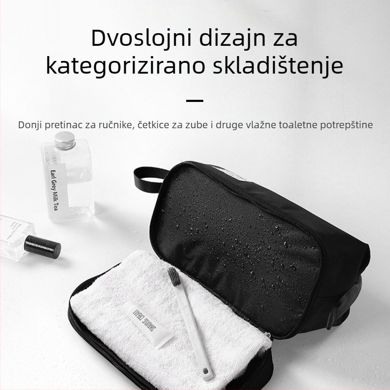 Muški putni set za toaletne potrepštine s odjeljkom za suho i mokro, prijenosna kozmetička torbica