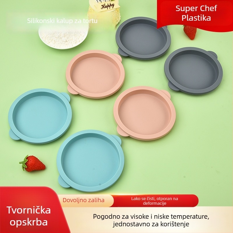 Silikonska protuklizna podloga za pečenje s duginim bojama – kružni kalup za kolače