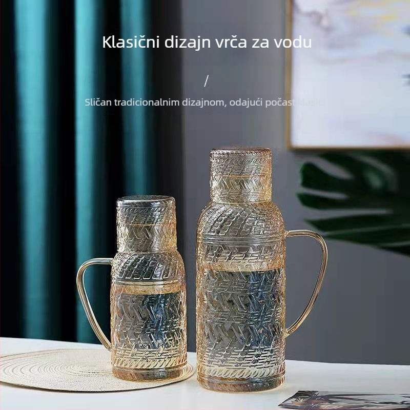 Stakleni retro čajnik za hladnu vodu – otporan na visoke temperature, velik kapacitet, set za napitke
