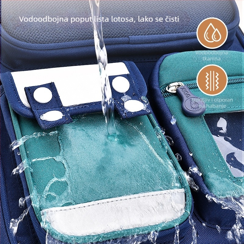 Dječji školski ruksak, ergonomska stražnja ploča i zaštita kralježnice, prozračna, vodootporna Oxford tkanina, lagan i sa kontrastnim bojama, za učenike od 3. do 4. razreda