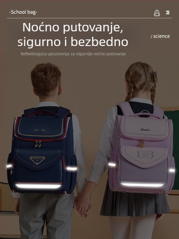 Vodootporan školski ruksak velike kapacitete s zaštitom kralježnice, unisex