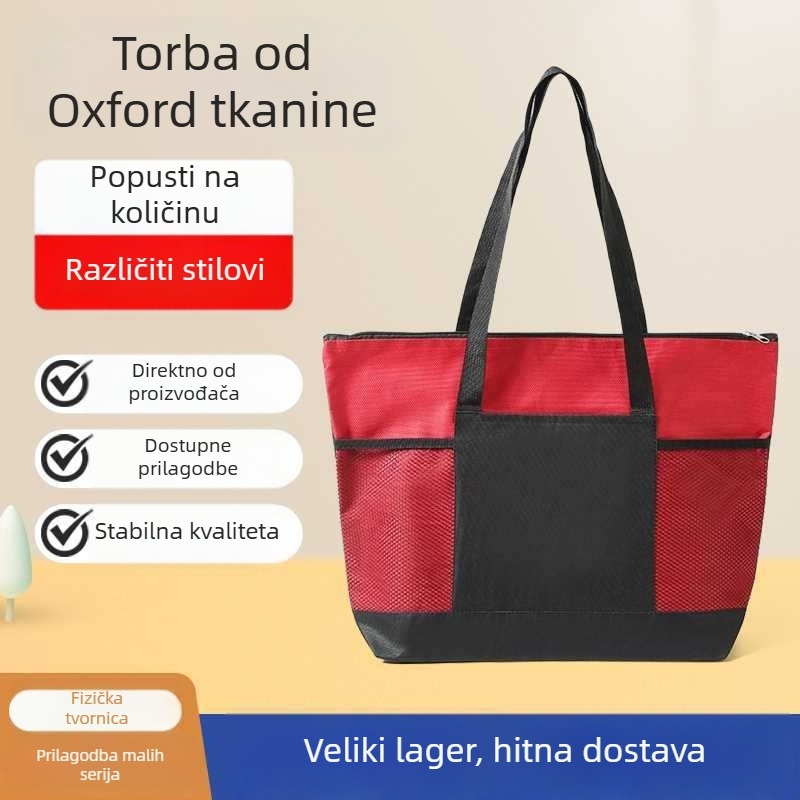 Vodootporna torba od 600D Oxford platna, velik kapacitet, ručno i preko ramena nošenje, tote torba s mogućnošću logotipa