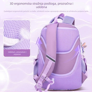 Vodootporan lagani ruksak za djevojčice, 1.–6. razred, podrška kralježnici, velika kapaciteta, Oxford platno, koledž stil torbe