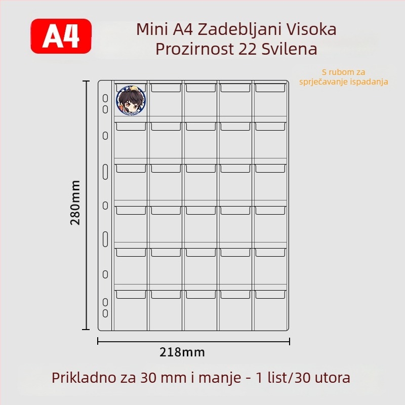 Album za pohranu znački, kružne značke 58 mm i 75 mm, za kolekcije anime i manga