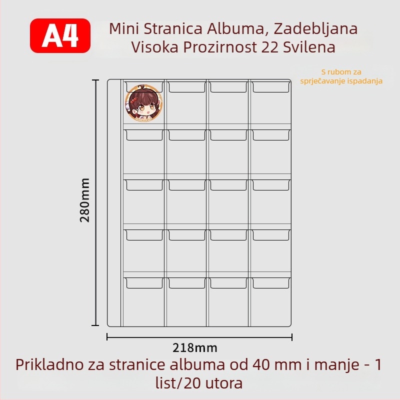 Album za pohranu znački, kružne značke 58 mm i 75 mm, za kolekcije anime i manga