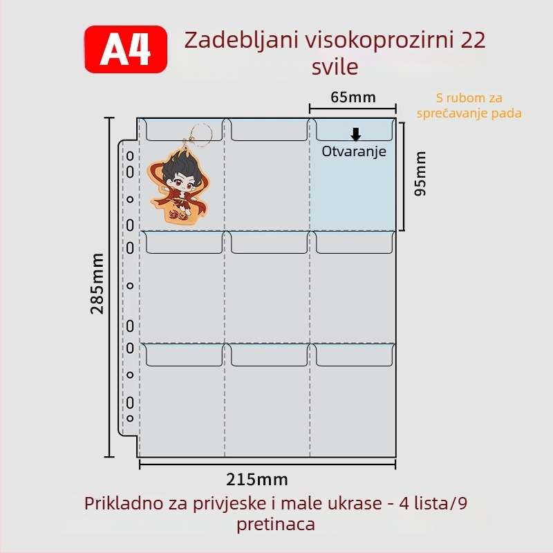 Album za pohranu znački, kružne značke 58 mm i 75 mm, za kolekcije anime i manga