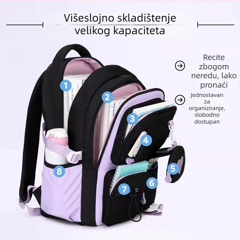 Set tri ruksaka u obliku srca, velik kapacitet, lagan dizajn za školu i svakodnevnu upotrebu