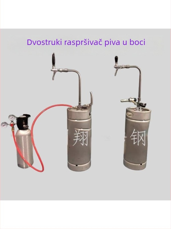 Uređaj za posluživanje craft piva na otvorenom, mali CO2 cilindar, beer keg, dvostruki ventil za sprječavanje pjene