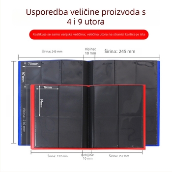 Album kartica s devet džepova velike kapacitete za Ultraman i Yu-Gi-Oh! kartice, 360 kartica.