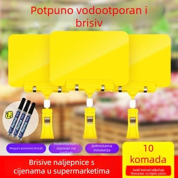 Izbrisiva kartica prikaza cijene za voće i povrće, s etiketom cijene i klipsom
