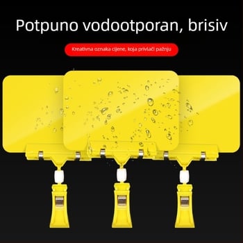 Izbrisiva kartica prikaza cijene za voće i povrće, s etiketom cijene i klipsom