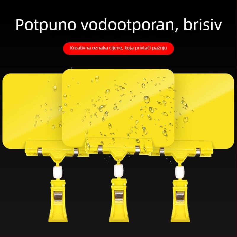 Izbrisiva kartica prikaza cijene za voće i povrće, s etiketom cijene i klipsom