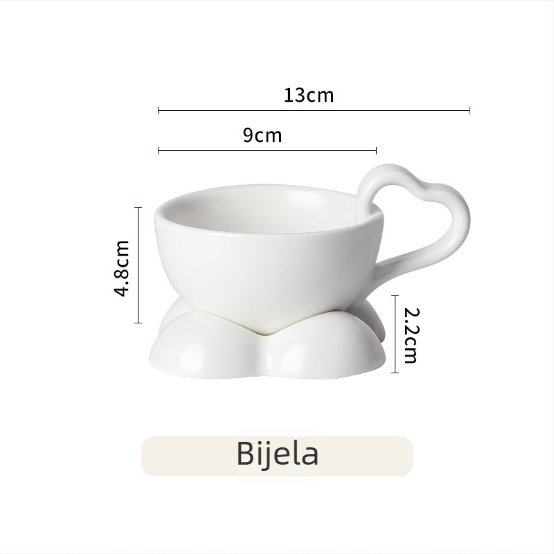 Porcelanski set šalice za kavu i tanjurić, nordijskog stila, sladak poklon, visokokvalitetna keramika