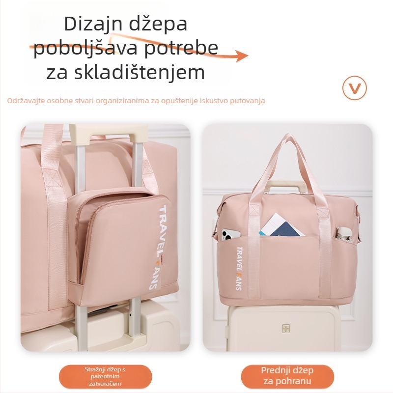 Sklopiva putna torba, 20-35L, velika kapaciteta, kompatibilna s koferima na kotačićima, višenamjenska tote torba, unisex, gradski minimalistički dizajn
