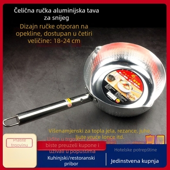 Aluminijski lonac za mlijeko s ručkom od nehrđajućeg čelika, japanskog stila, neprimijajući, debelo dno, pogodan za plin