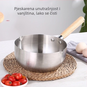 Lonac za bebinu hranu i grijanje mlijeka, lonac za rezance i juhe, mali nehrđajući čelični lonac, kompatibilan s indukcijom, nepremazan, komercijalna upotreba