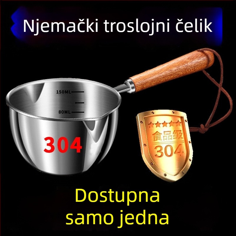 304 trostruko slojeviti nehrđajući čelik – mali lončić za ulje, poseban lončić za vruće ulje, kućni mini lonac za ulje