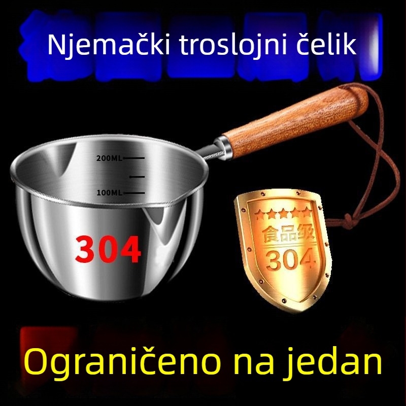 304 trostruko slojeviti nehrđajući čelik – mali lončić za ulje, poseban lončić za vruće ulje, kućni mini lonac za ulje
