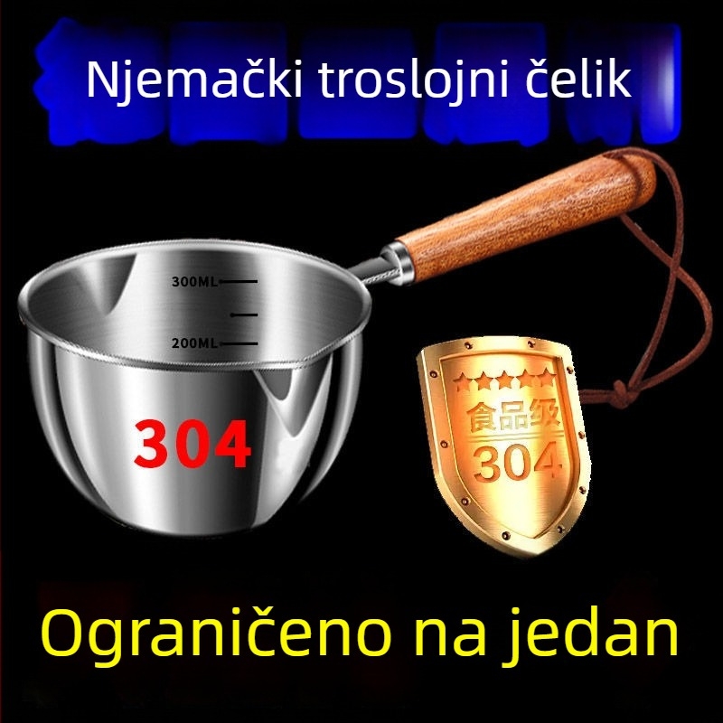 304 trostruko slojeviti nehrđajući čelik – mali lončić za ulje, poseban lončić za vruće ulje, kućni mini lonac za ulje