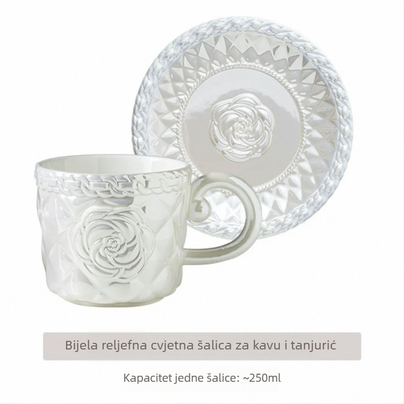 Set keramičkih šalica za kavu i tacni, luksuzan i kreativan dizajn, elegantan popodnevni čaj