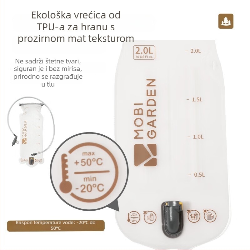 Mu Gaodi vanjski ruksak za biciklizam i planinarenje s preklopnim TPU spremnikom za vodu 2L/3L
