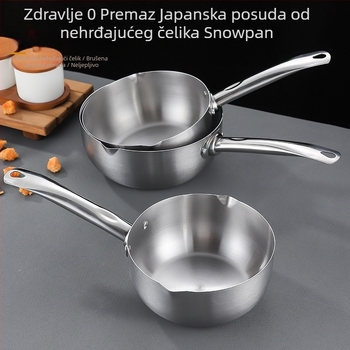 Nehrđajući čelični lonac s drvenom drškom – Višenamjenski lonac za tjesteninu, kašu i rižine rezance