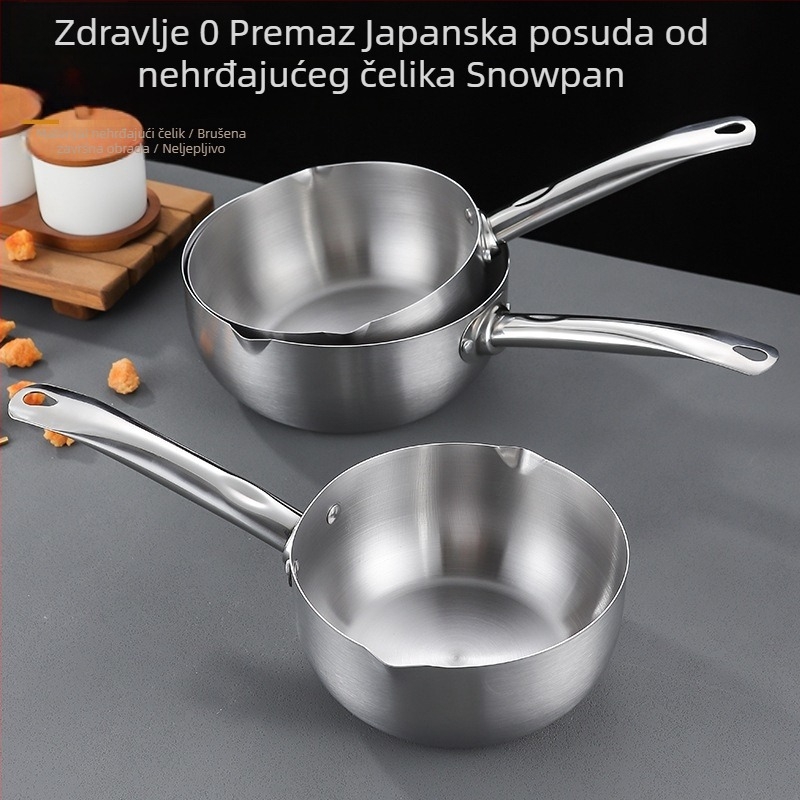 Nehrđajući čelični lonac s drvenom drškom – Višenamjenski lonac za tjesteninu, kašu i rižine rezance