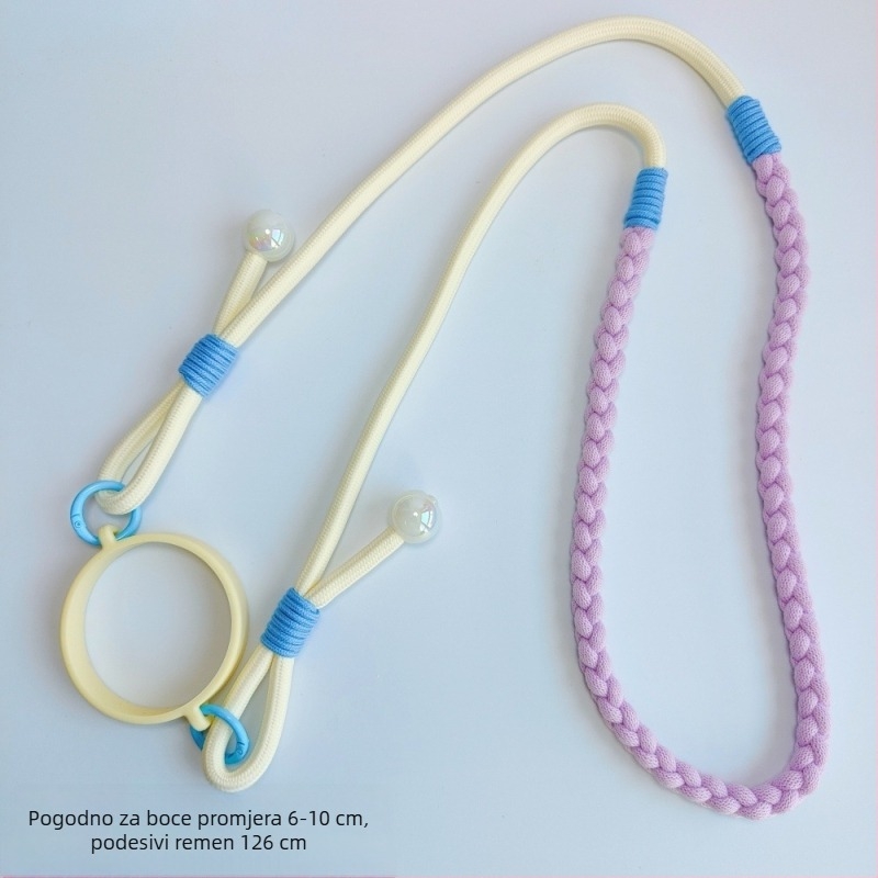 Pleteni dugi kaiš za bocu s vodom, crossbody kaiš Stanley izolirane čaše, lanyard za čaše s ledom i prsteni za čaše