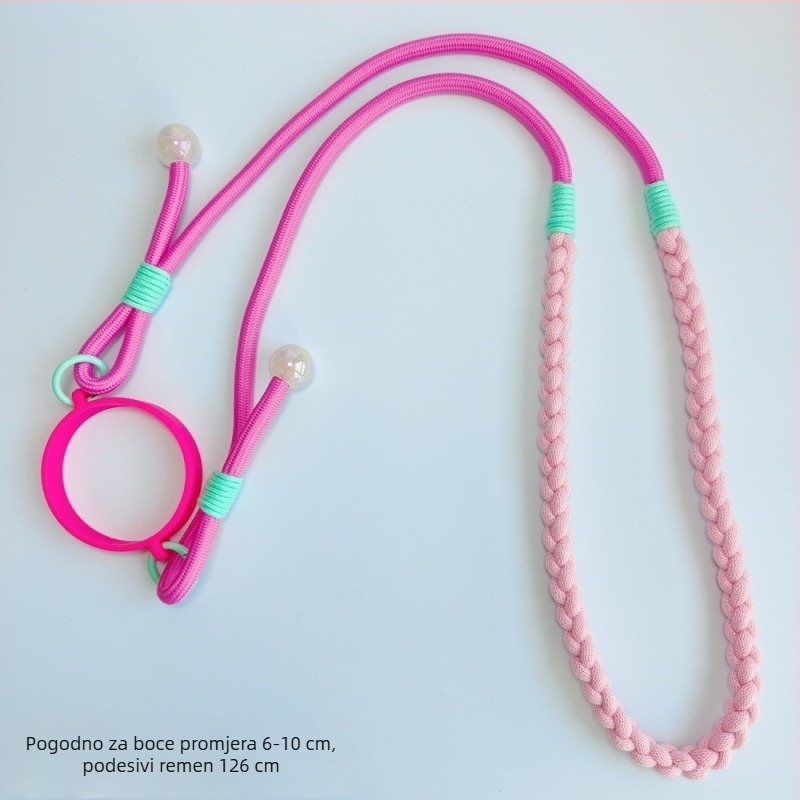 Pleteni dugi kaiš za bocu s vodom, crossbody kaiš Stanley izolirane čaše, lanyard za čaše s ledom i prsteni za čaše