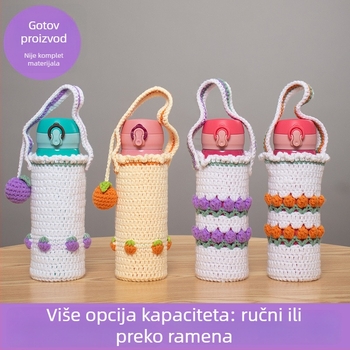 Heklana navlaka za šalice s dijagonalnim remenom, od vunene tkanine, ručno izrađeno