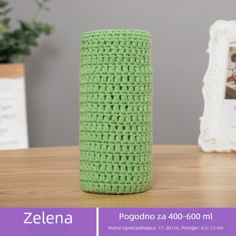Heklana navlaka za šalice s dijagonalnim remenom, od vunene tkanine, ručno izrađeno