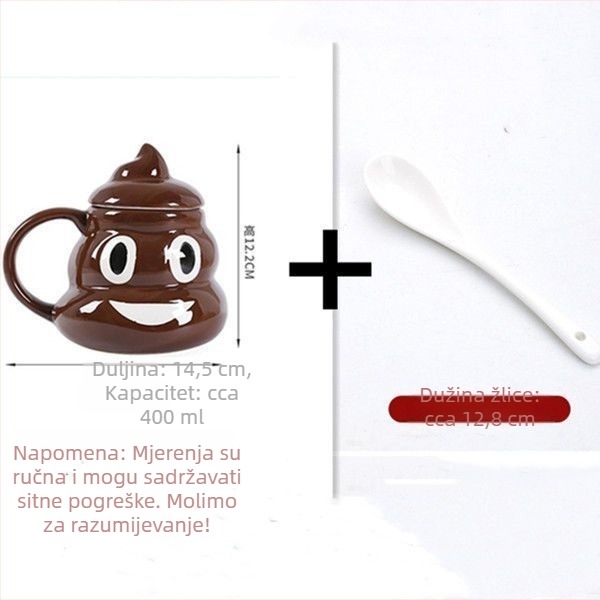 Keramička šalica za kavu u obliku izmeta – zabavan poklon
