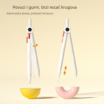NBX kreativni set: ravnalo, kružilo i pero – tri u jednom, prijenosno za brzo crtanje