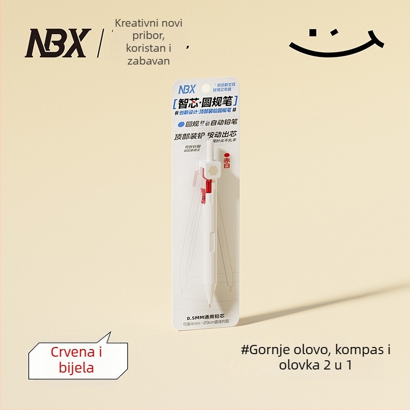 NBX kreativni set: ravnalo, kružilo i pero – tri u jednom, prijenosno za brzo crtanje