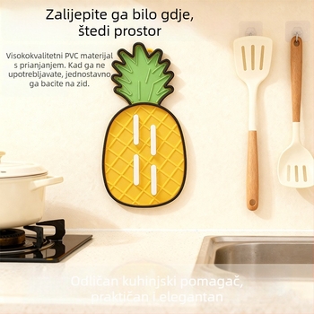 Meko gumeni podmetač za poklop lonca u obliku ananasa, držač poklopca, odvodna podloga, višenamjenski termoizolacijski podmetač, podloga za odlaganje daske za rezanje, podloga za sušenje sapuna