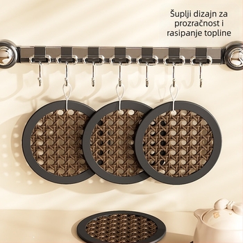 Silikonska podloga za toplinsku izolaciju, debela i otporna na visoke temperature, za kućnu uporabu, vintage stil podmetač za zdjele i tanjure, podmetač za stol