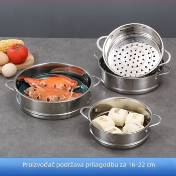 Parni stalak od nehrđajućeg čelika 304, rešetke za paru s ravnim rubom, 16–22 cm, set od 2 komada