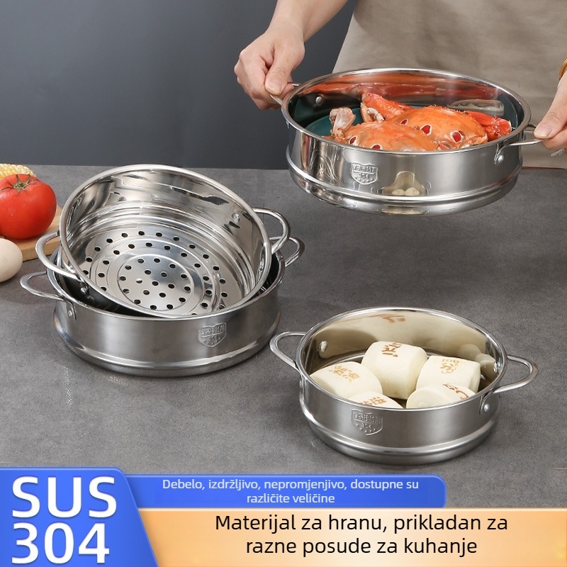 Parni stalak od nehrđajućeg čelika 304, rešetke za paru s ravnim rubom, 16–22 cm, set od 2 komada