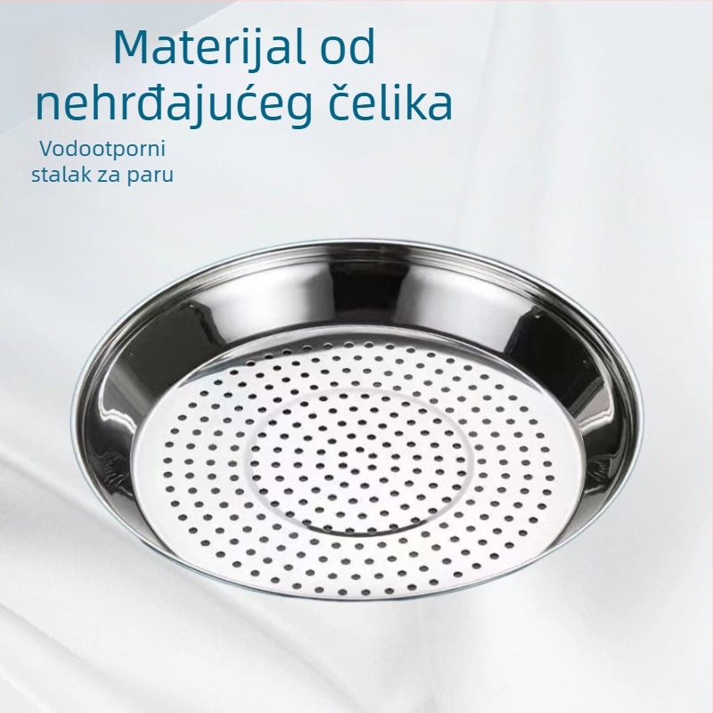 Nehrđajući čelični wok parna ploča, debela i duboka, kućni parni stalak