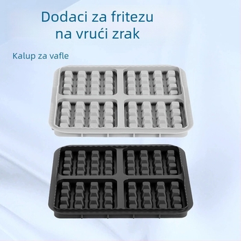 Set kalupa za vafle za air fryer, s pleom za pečenje i četvrtaste kalupe za torte, u velikim i malim veličinama.