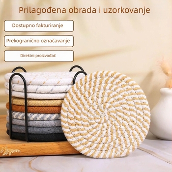 Okrugla podmeta od pamukane užadi – izolacijska podmeta za lonac, protuklizna podmeta za šalice