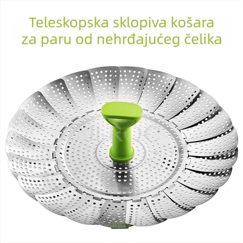 Nehrđajući čelični teleskopski sklopivi koš za paru s dizajnom lotosa, 9–11 inča, odvodna košarica